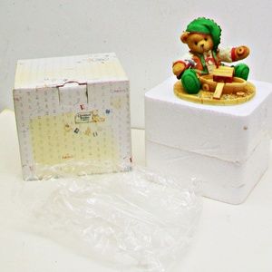 Cherished Teddies Yule Figurine by Enesco Vintage 1995 P Hillman Christmas